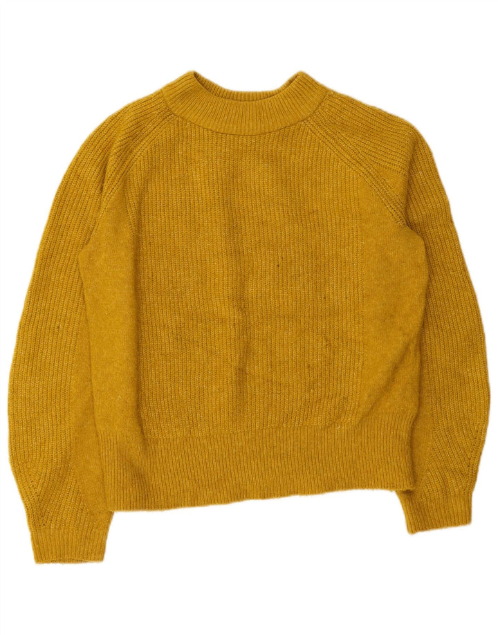 Maglione maglione girocollo da donna Marks & Spencer UK 10 piccolo giallo