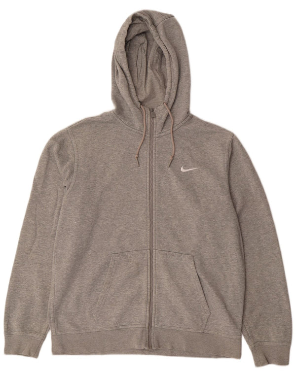 Maglione con cappuccio e zip da uomo NIKE grande in cotone grigio