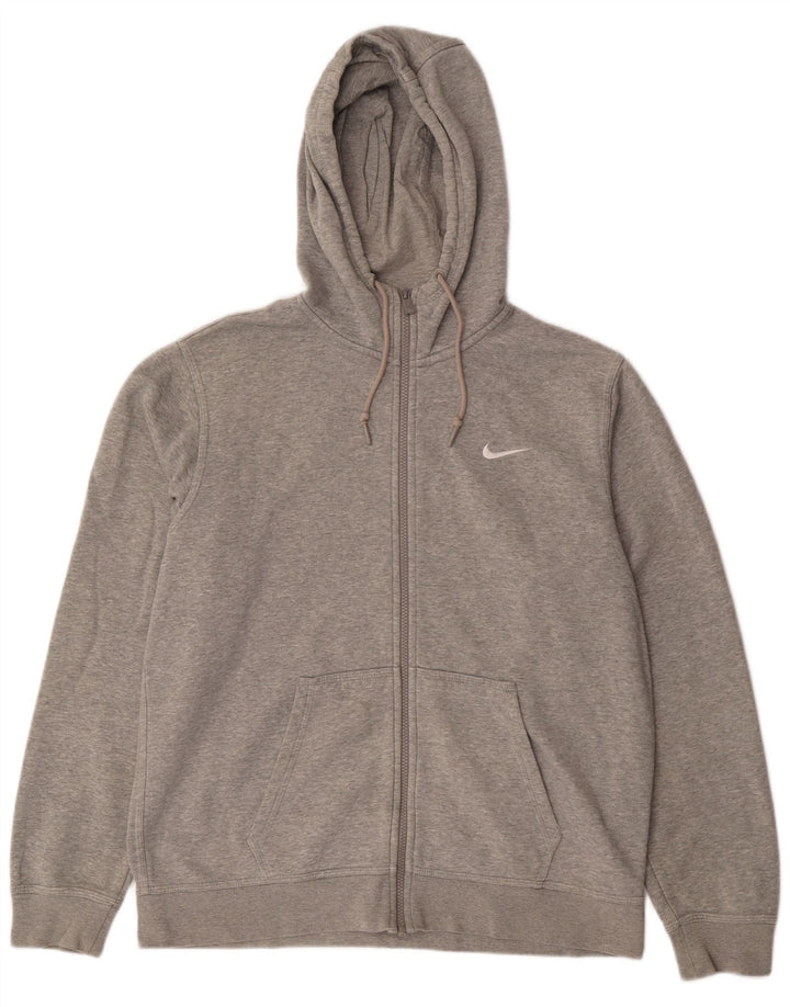 Maglione con cappuccio e zip da uomo NIKE grande in cotone grigio