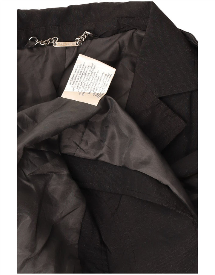 Trench da donna Laura Ashley UK 14 cotone nero medio