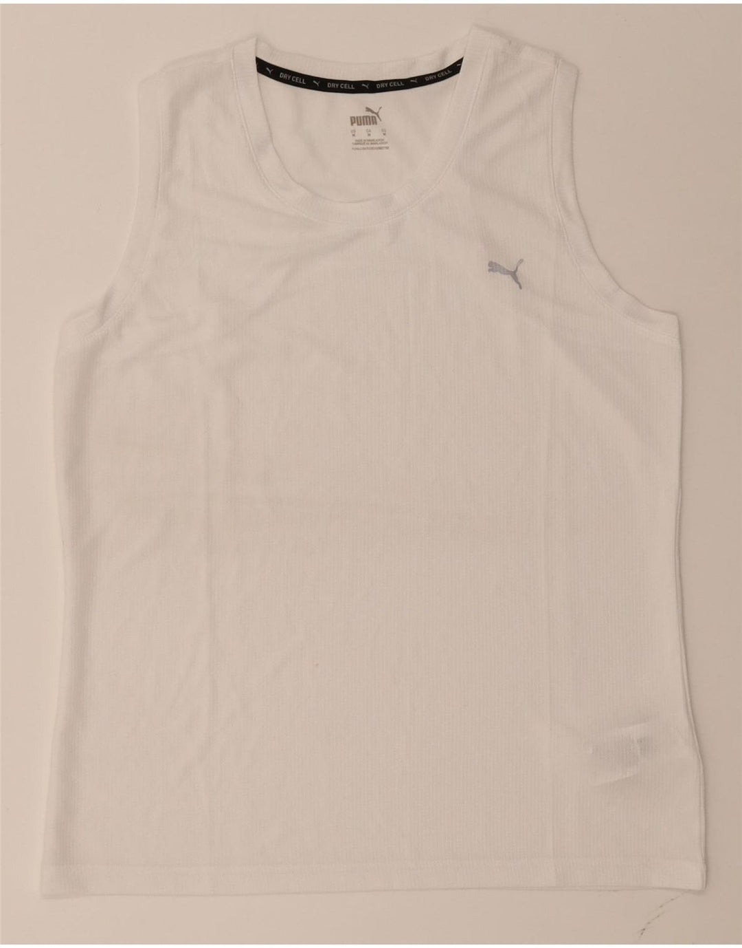 PUMA Mens Vest Top Medium White Polyester Vintage Puma and Second-Hand Puma from Messina Hembry 