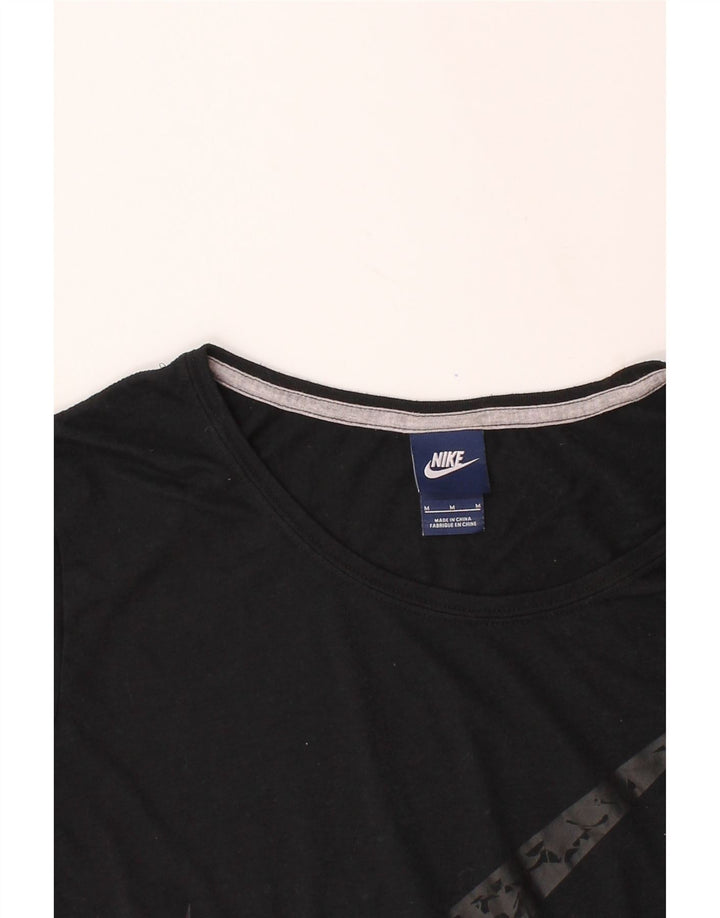 NIKE Womens Regular Graphic T-Shirt Top UK 14 Medium Black Polyester Vintage Nike and Second-Hand Nike from Messina Hembry 