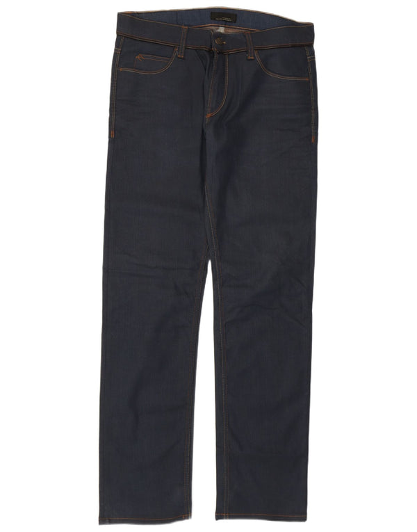 Jeans dritti da uomo Zara EU 42 Large W32 L32 cotone blu navy