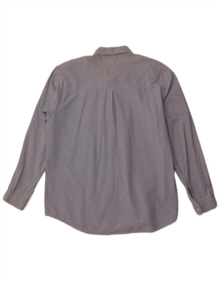 Camicia da donna VINTAGE UK 18 XL Blu floreale in cotone retrò