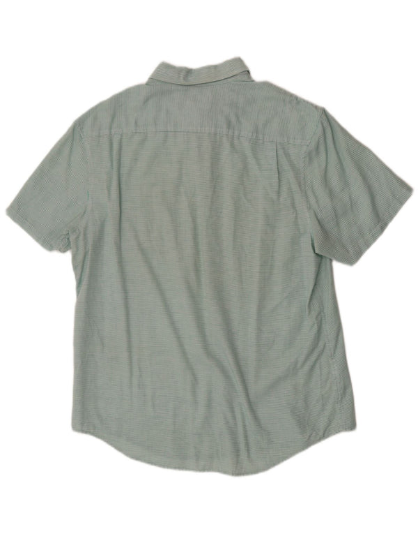 Penguin Heritage Camicia da uomo a maniche corte slim fit grande gessato verde