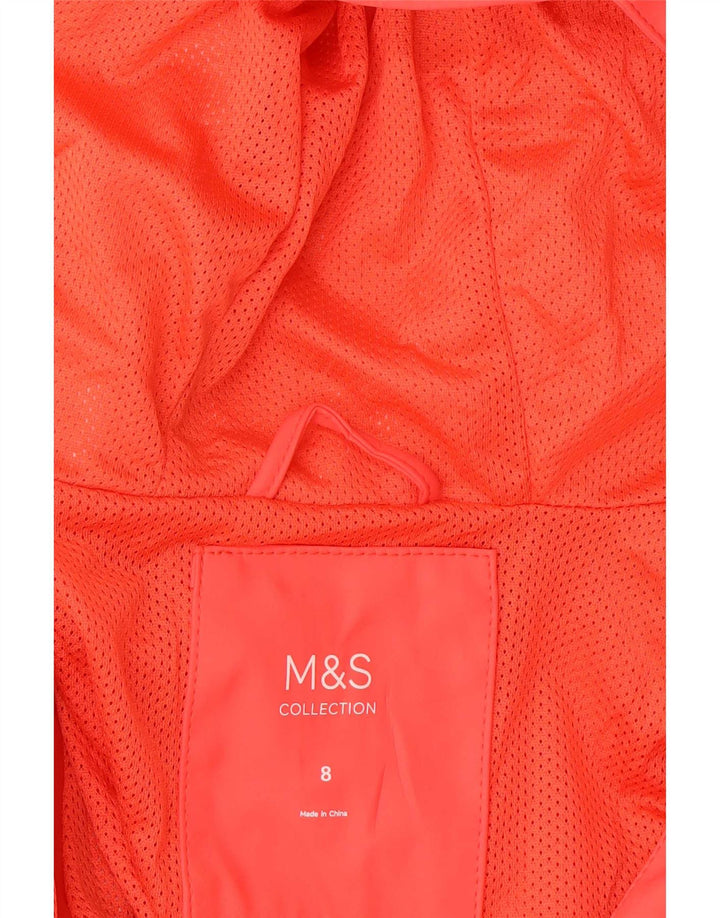 Giacca antipioggia oversize con cappuccio da donna Marks & Spencer UK 8 piccola arancione