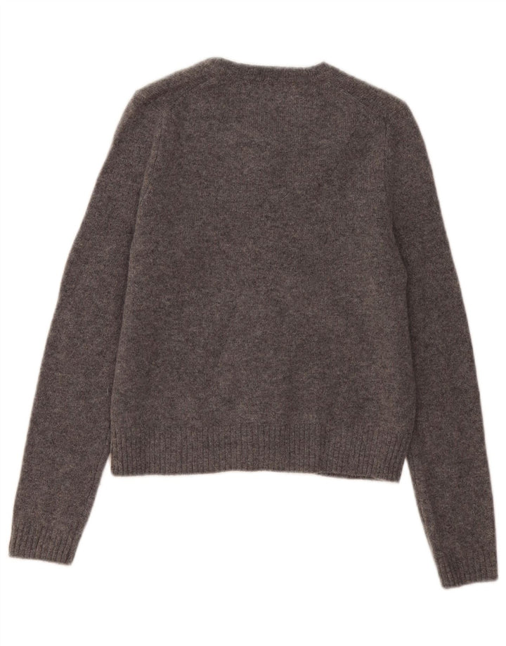 Maglione cardigan da donna Zara UK 10 piccolo in lana screziata grigia