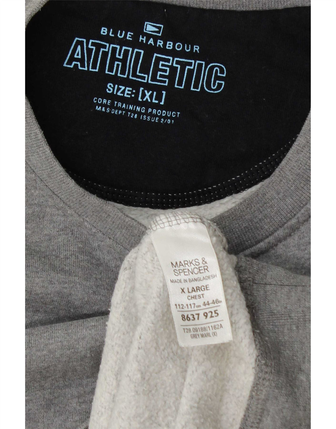 Felpa da uomo Marks & Spencer maglione XL cotone grigio