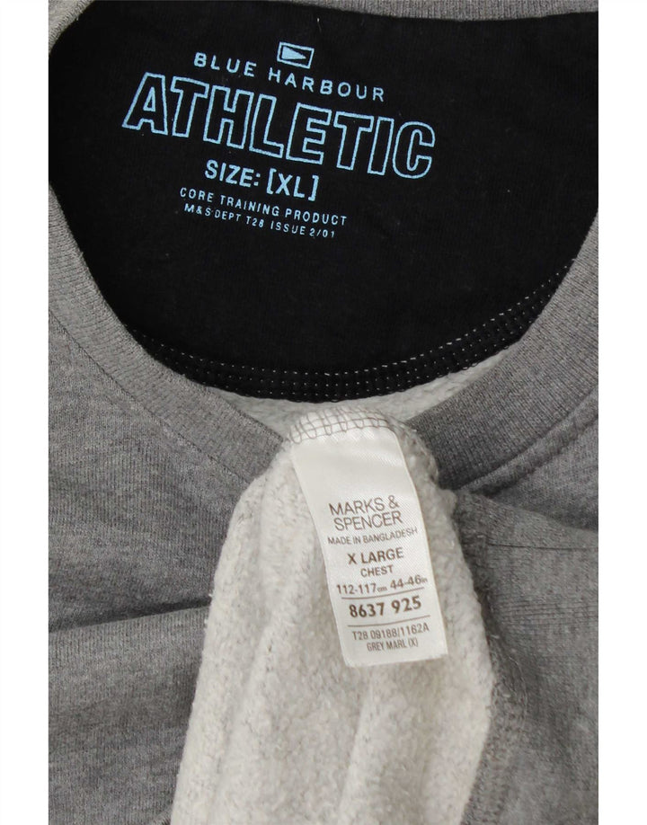 Felpa da uomo Marks & Spencer maglione XL cotone grigio