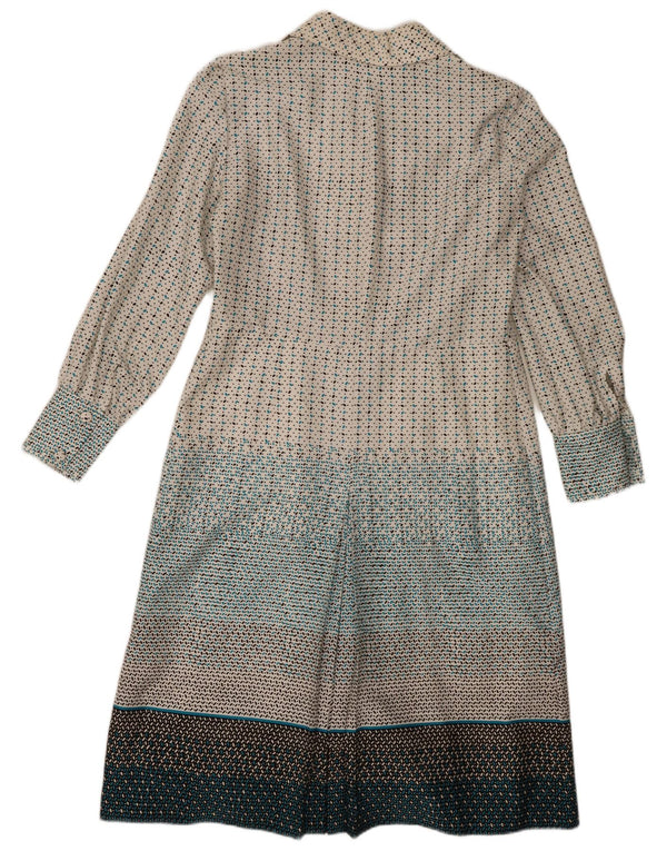 Abito camicia pullover vintage da donna IT 48 XL maculato multicolore
