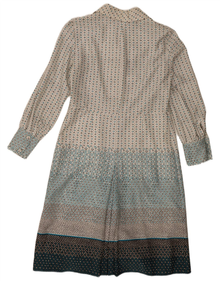 Abito camicia pullover vintage da donna IT 48 XL maculato multicolore