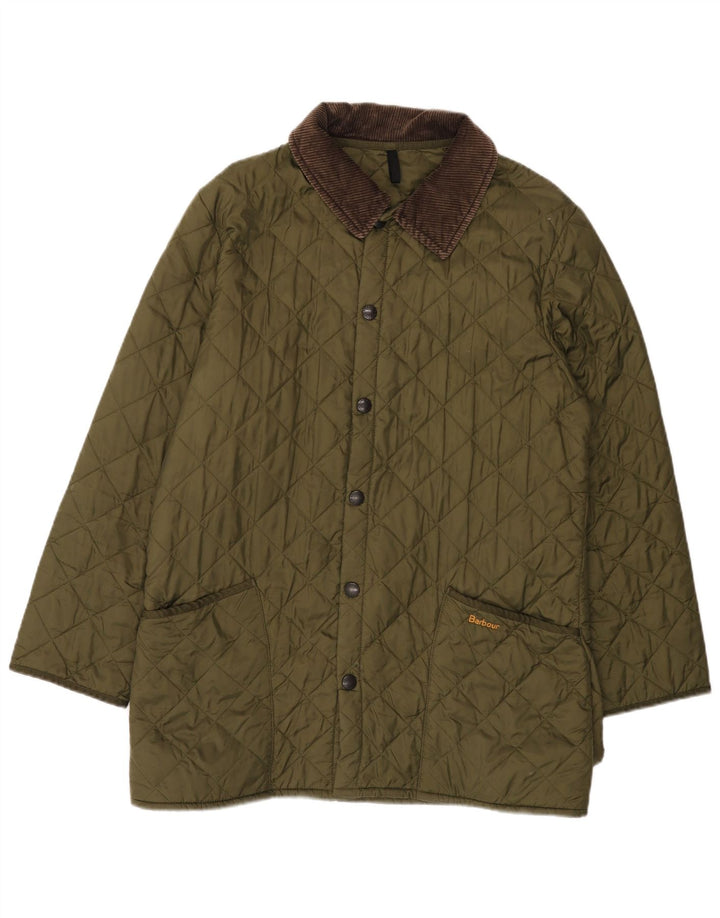 BARBOUR Giacca trapuntata da uomo UK 40 Large Khaki Poliammide