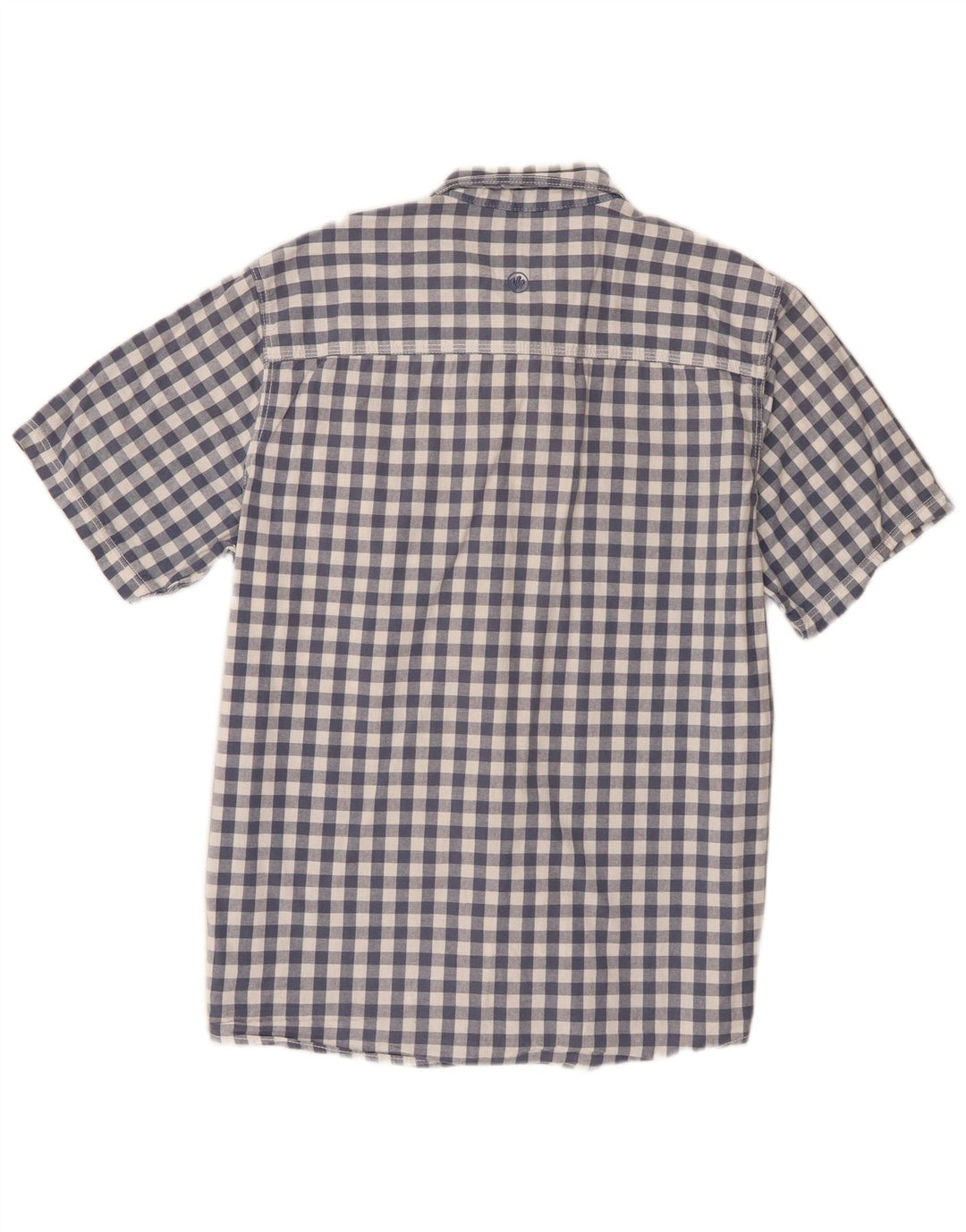 Fat Face Camicia da uomo a maniche corte dal taglio classico, grande in cotone a quadretti blu