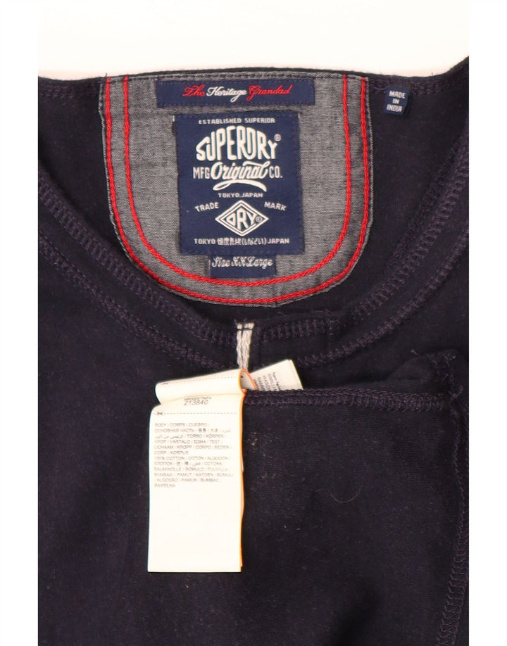 Top da uomo a manica lunga SUPERDRY 2XL cotone blu navy