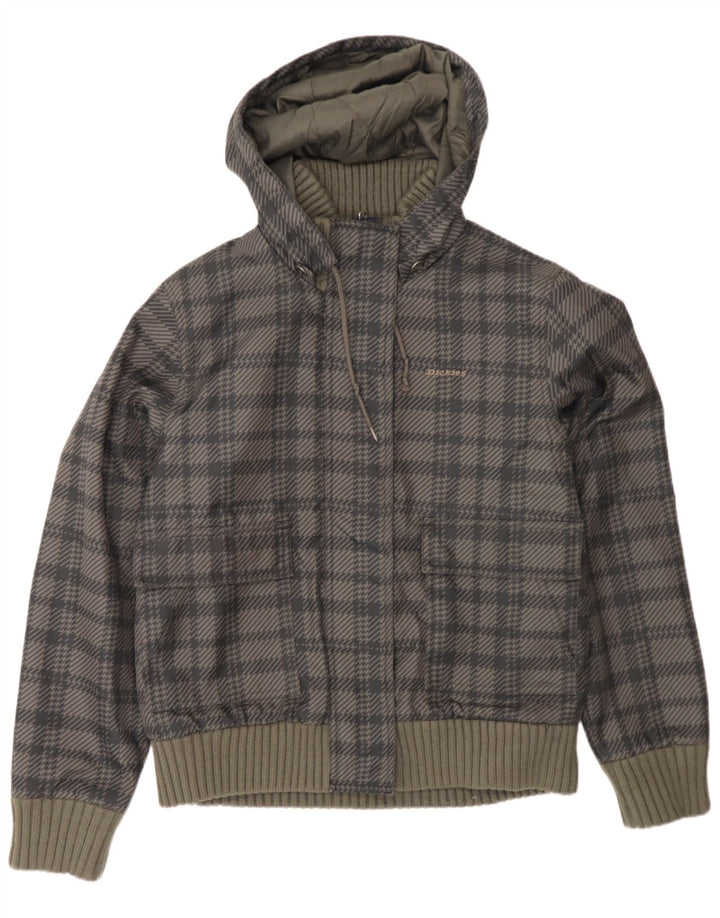 Giacca imbottita bomber con cappuccio da donna Dickies UK 14 grande pied de poule grigio