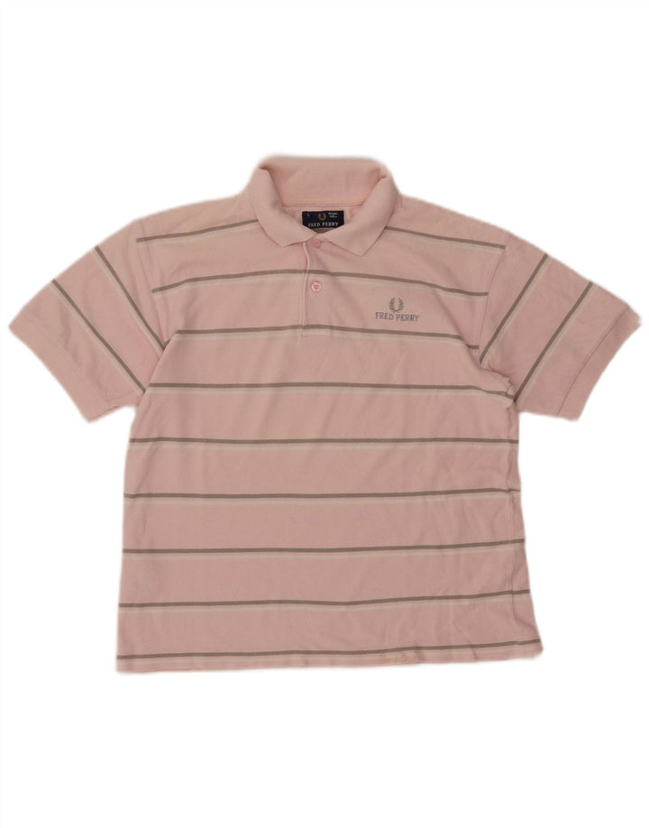 Polo Fred Perry da bambino 12-13 anni in cotone a righe grandi rosa