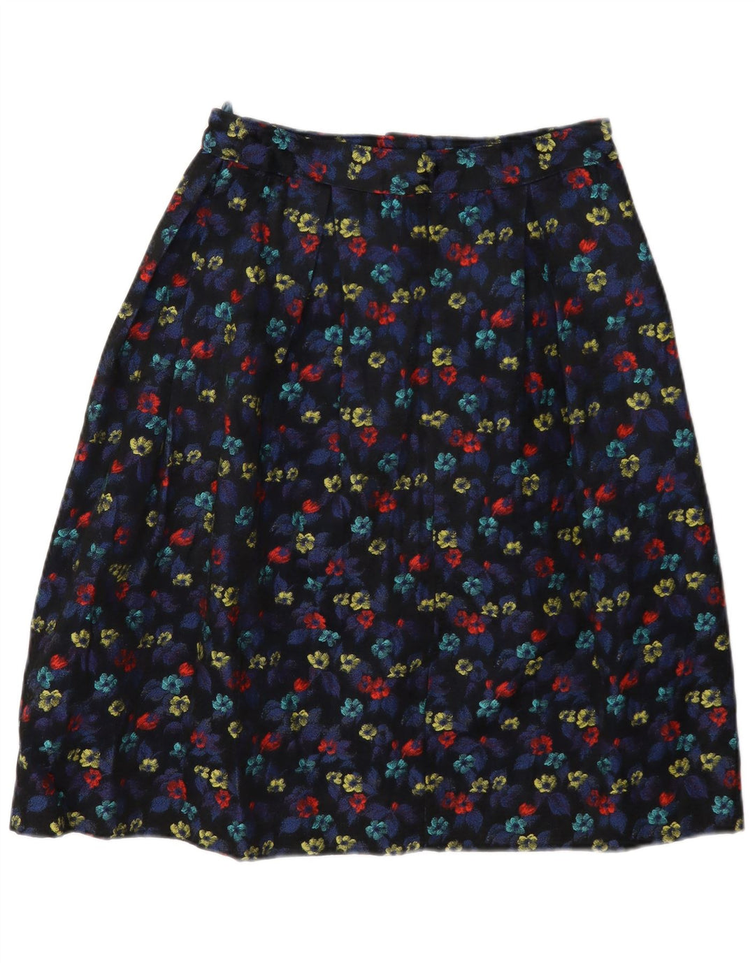 Gonna a trapezio da donna vintage W28 floreale medio multicolore