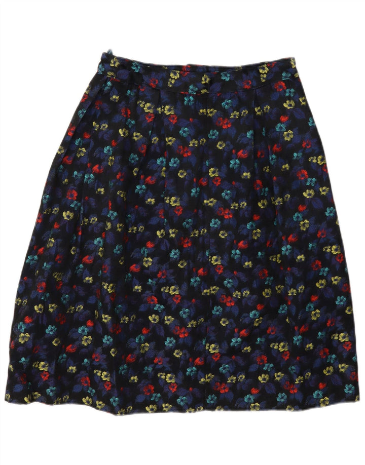 Gonna a trapezio da donna vintage W28 floreale medio multicolore