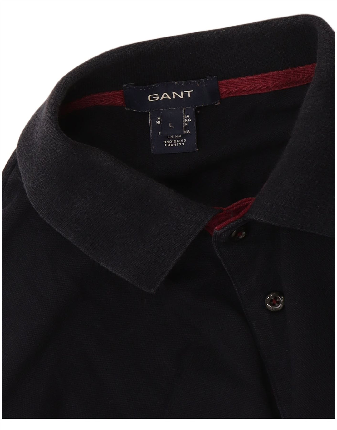 Polo GANT da uomo a maniche lunghe, taglia grande, in cotone blu navy