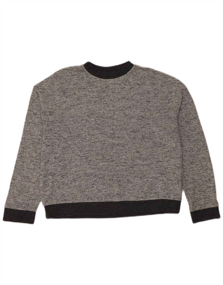 Maglione maglione girocollo da donna Topshop UK 12 Grigio medio chiazzato