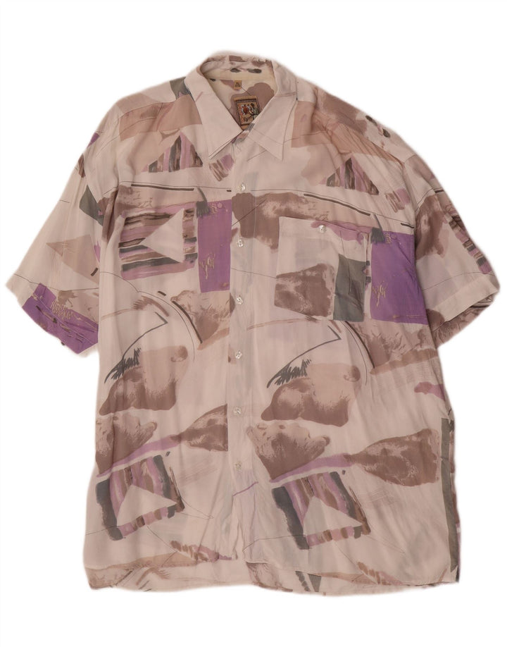 Camicia da uomo con motivo astratto VINTAGE taglia 43/44 XL multicolore