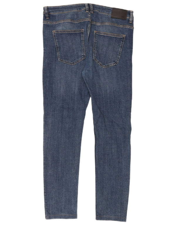 Jeans slim da uomo Zara EU 44 Large W34 L30 cotone blu