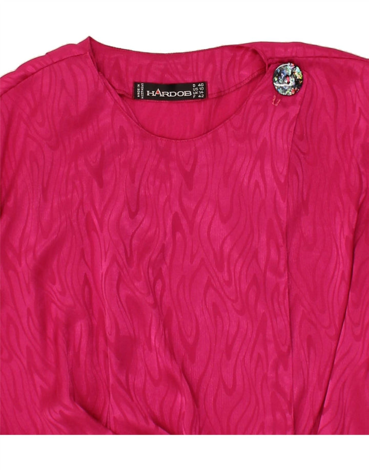 HARDOB Womens Abstract Pattern Blouse Top UK 14 Medium Pink Vintage Hardob and Second-Hand Hardob from Messina Hembry 