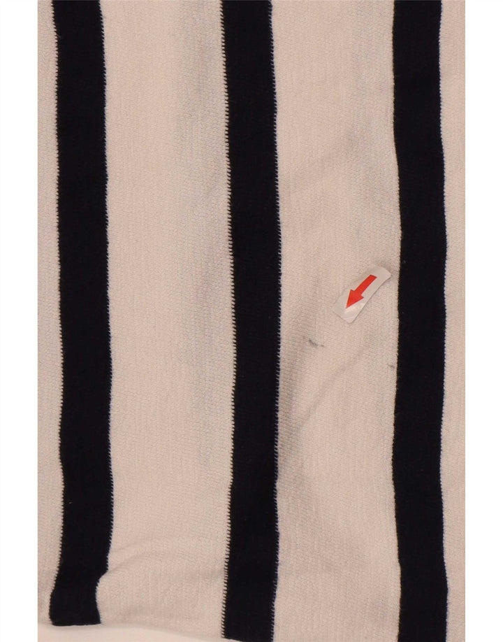 Marks & Spencer Top da donna a maniche lunghe UK 12 Cotone a righe bianche medie