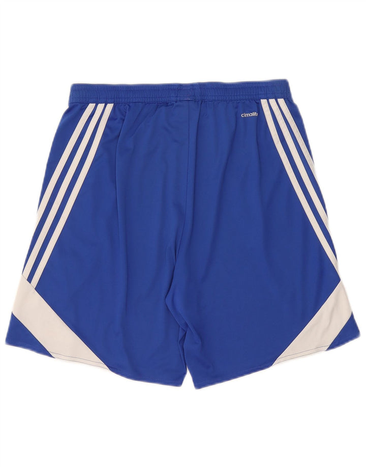 Pantaloncini sportivi Adidas Climalite da uomo in poliestere color block blu medio