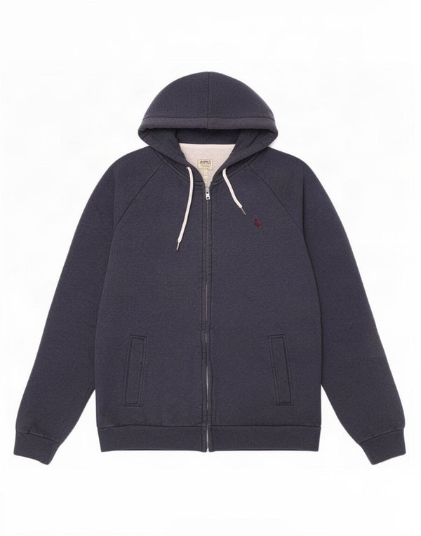 Maglione con cappuccio e zip da uomo Jack Wills in cotone blu navy medio