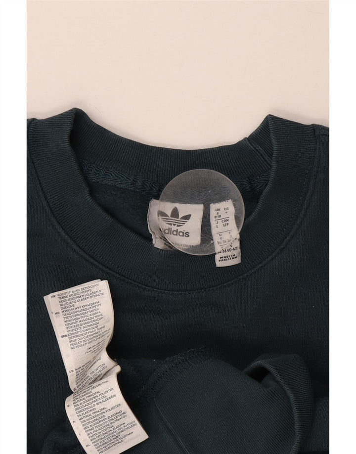 Felpa oversize corta Adidas da donna, maglione, UK 8/10, piccola, blu navy