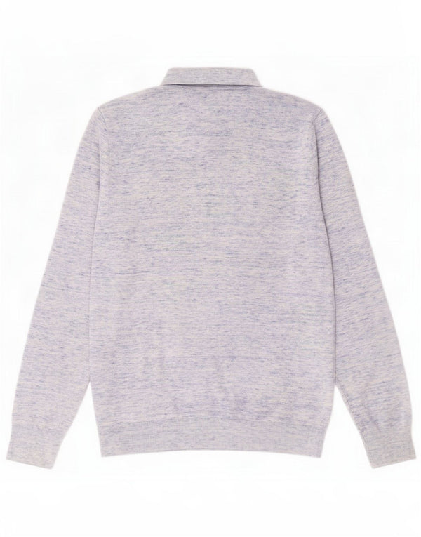 Reiss Maglione da uomo con collo alto in cotone puntinato blu piccolo