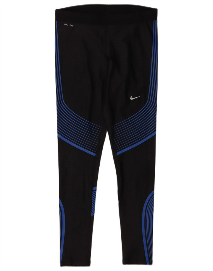 Leggings da donna Nike UK 12 Medium Black Colourblock poliestere sportivo