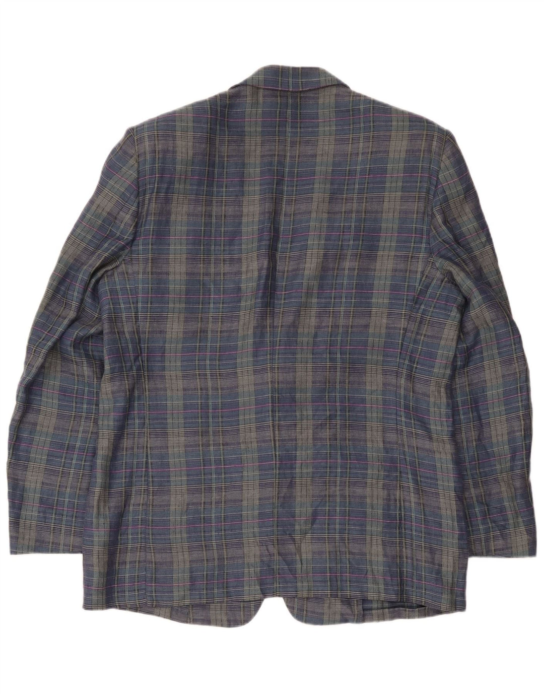 Giacca blazer da uomo a 2 bottoni Principles UK 40 Grande lino a quadri blu navy