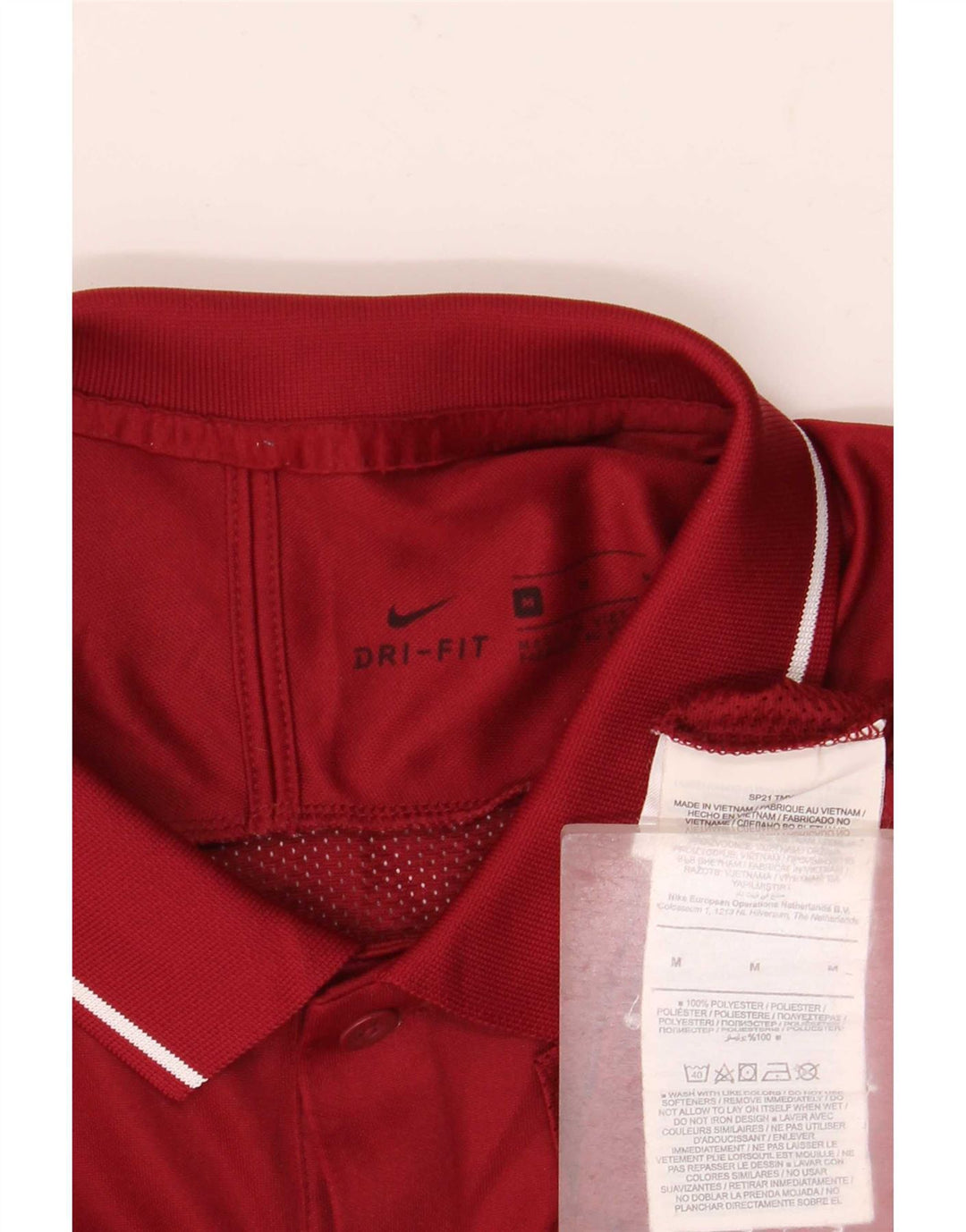 Polo Nike da uomo Dri Fit in poliestere a righe bordeaux medio