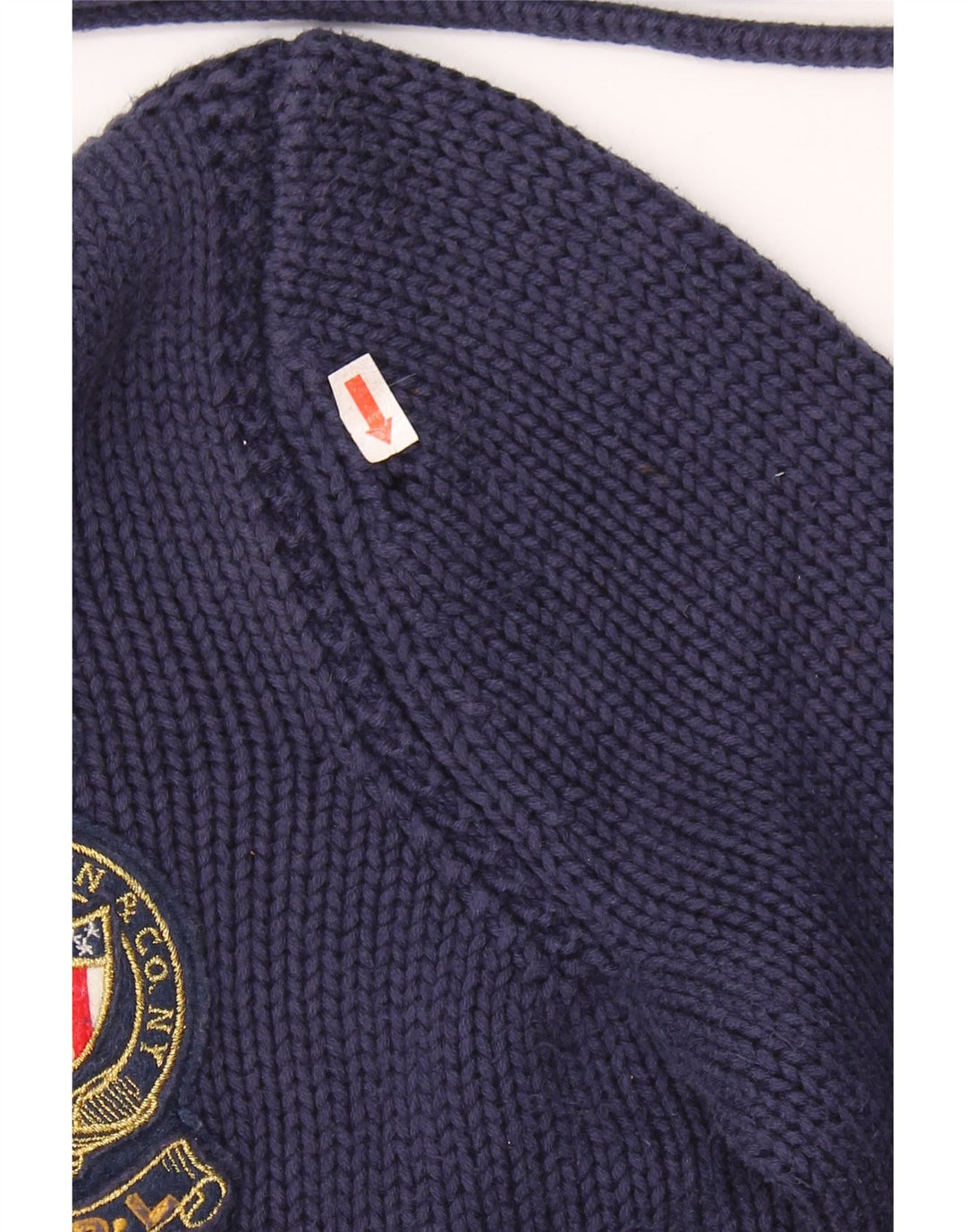 RALPH LAUREN Maglione cardigan da donna UK 14 Medio cotone blu navy