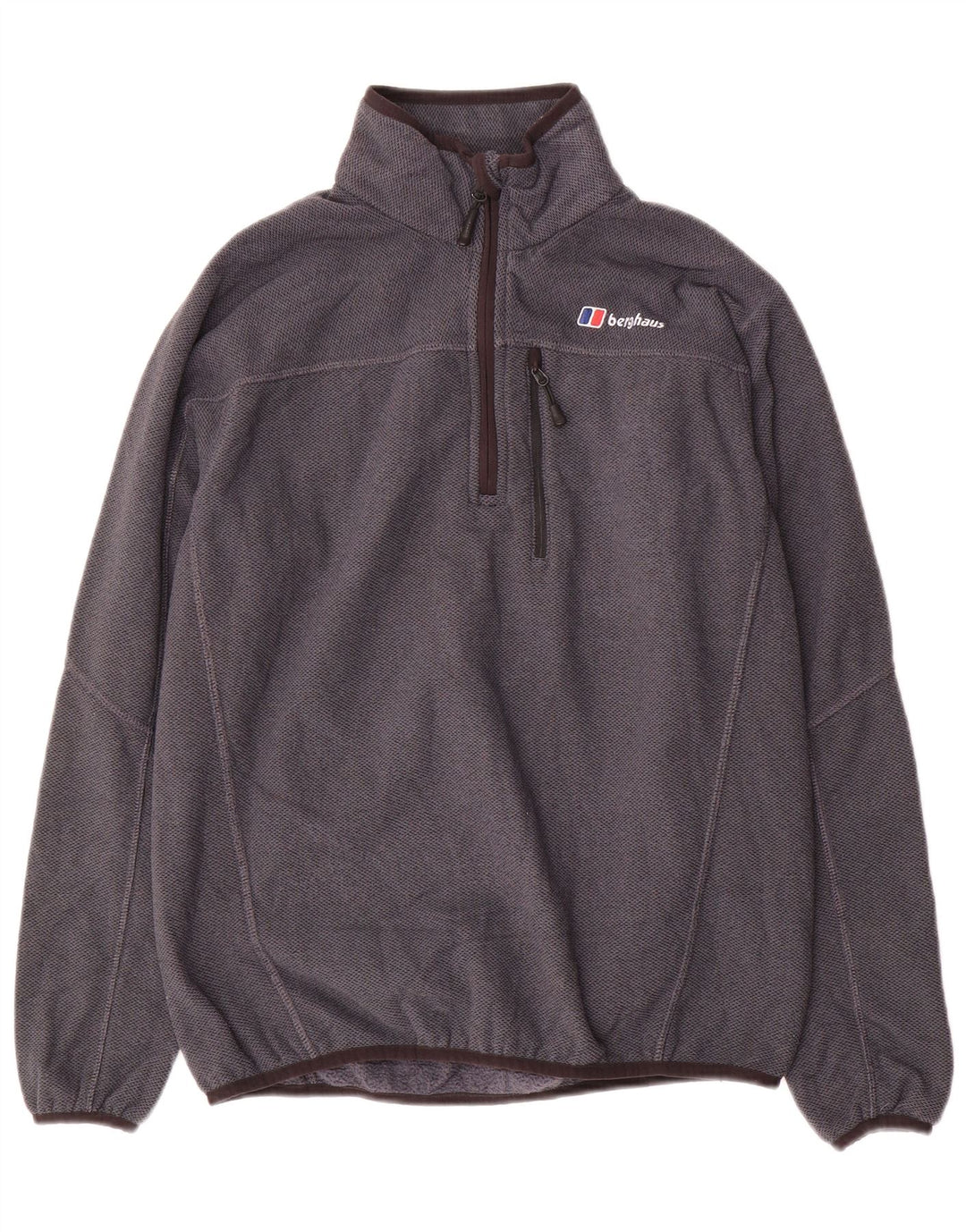 BERGHAUS Felpa con collo con zip da uomo Maglione piccolo poliestere grigio