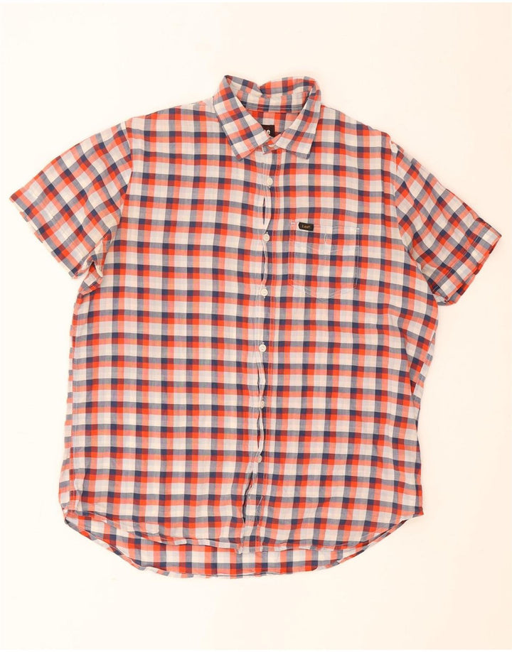 Camicia a maniche corte da uomo Lee in cotone a quadri multicolore medio