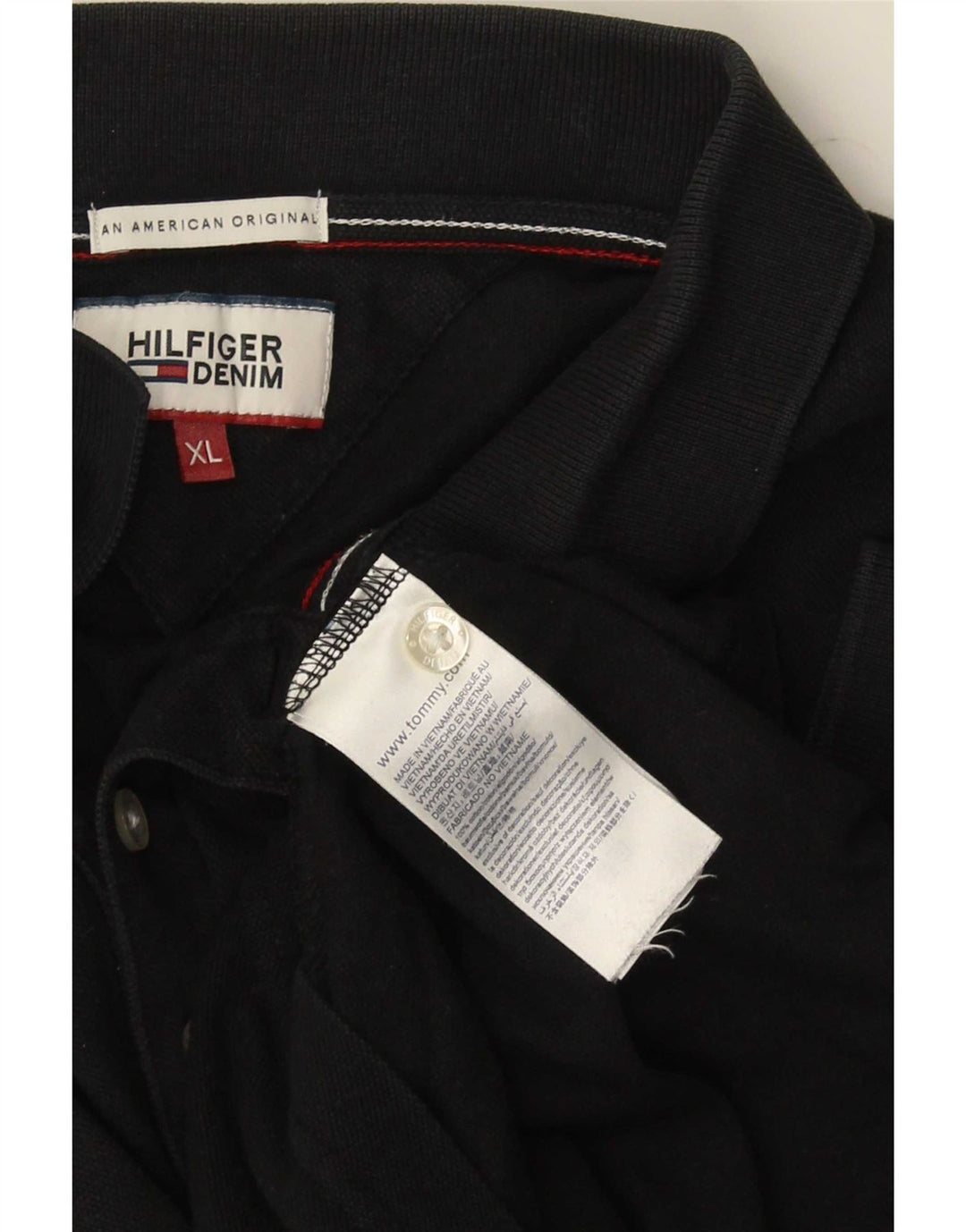 Polo da uomo Tommy Hilfiger XL in cotone nero