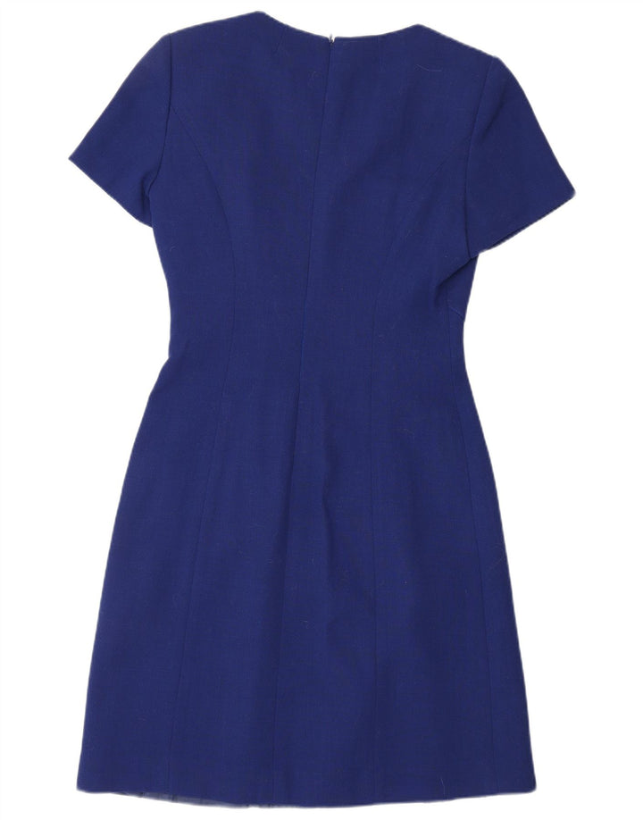 VINTAGE Womens Sheath Dress UK 12 Medium Navy Blue Vintage Vintage and Second-Hand Vintage from Messina Hembry 
