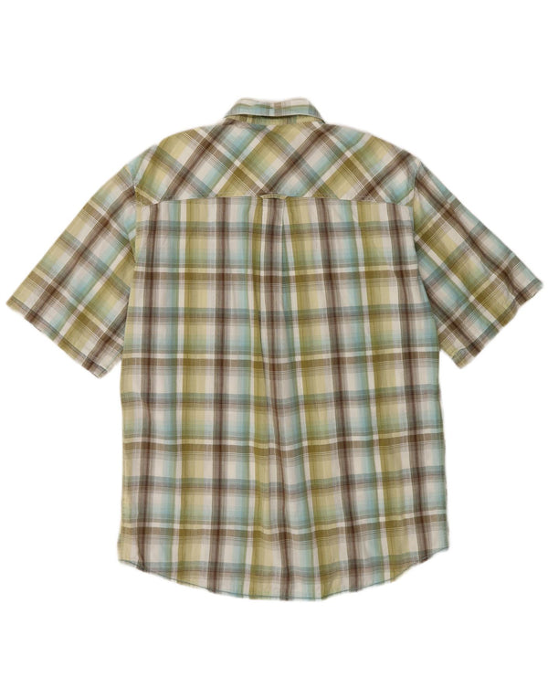 Camicia a maniche corte da uomo Marlboro Classics grande scozzese verde