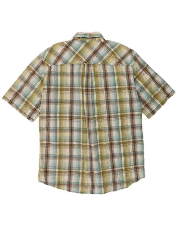 Camicia a maniche corte da uomo Marlboro Classics grande scozzese verde