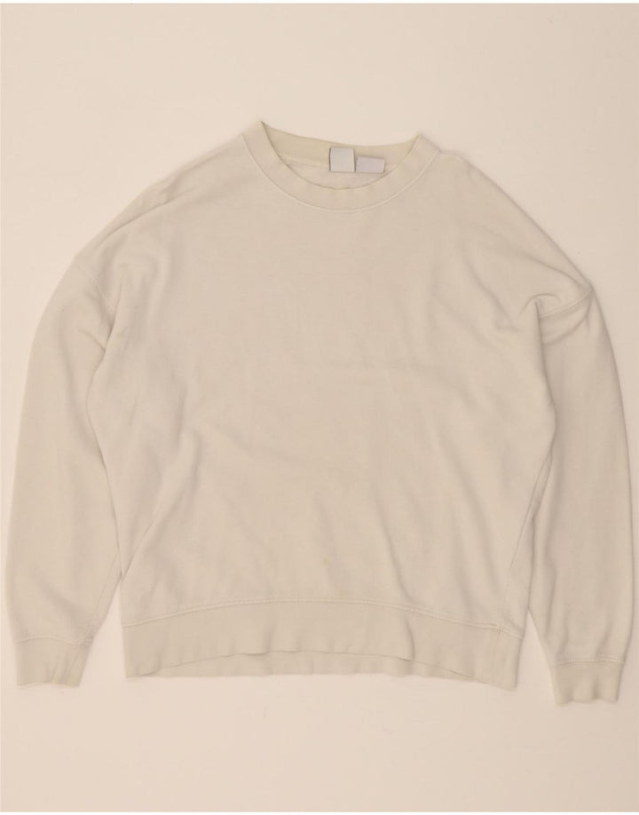 ZARA Womens Oversized Sweatshirt Jumper UK 10 Small White Vintage Zara and Second-Hand Zara from Messina Hembry 