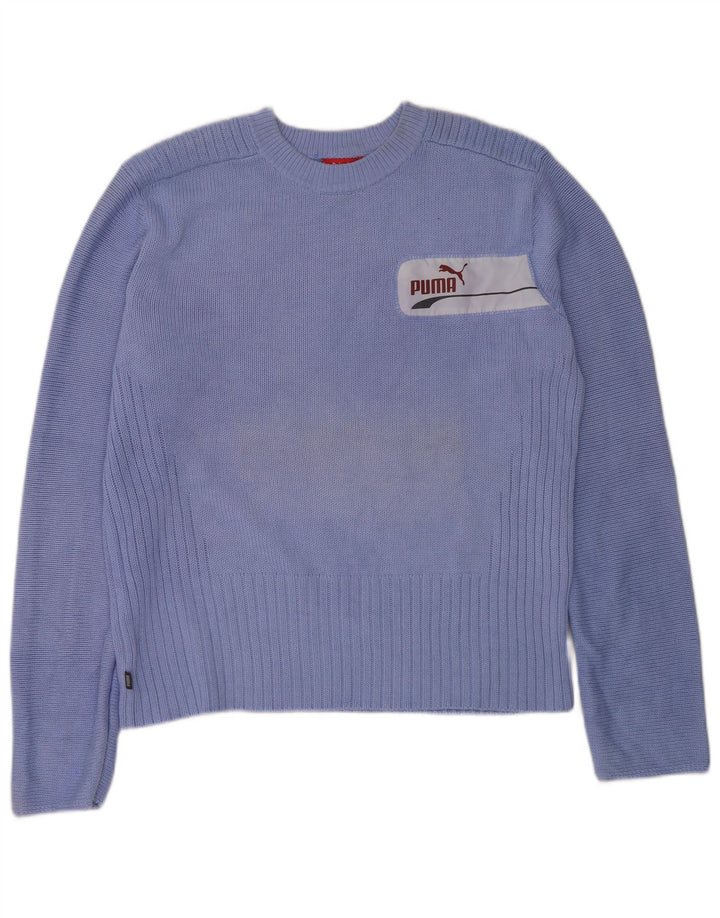 Maglione maglione girocollo da uomo Puma grande acrilico blu