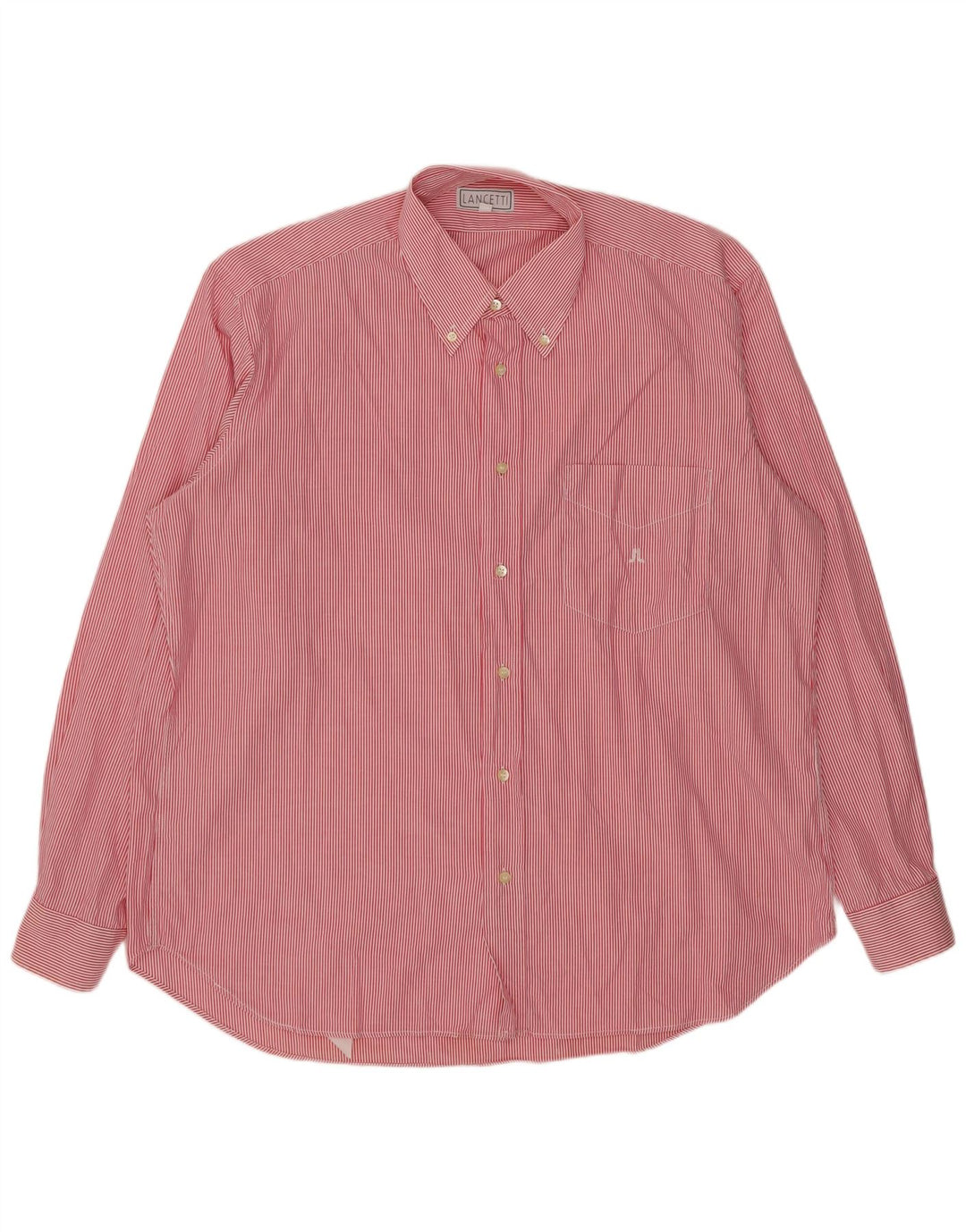 Camicia da uomo LANCETTI Taglia 43 17 XL Gessato rosso