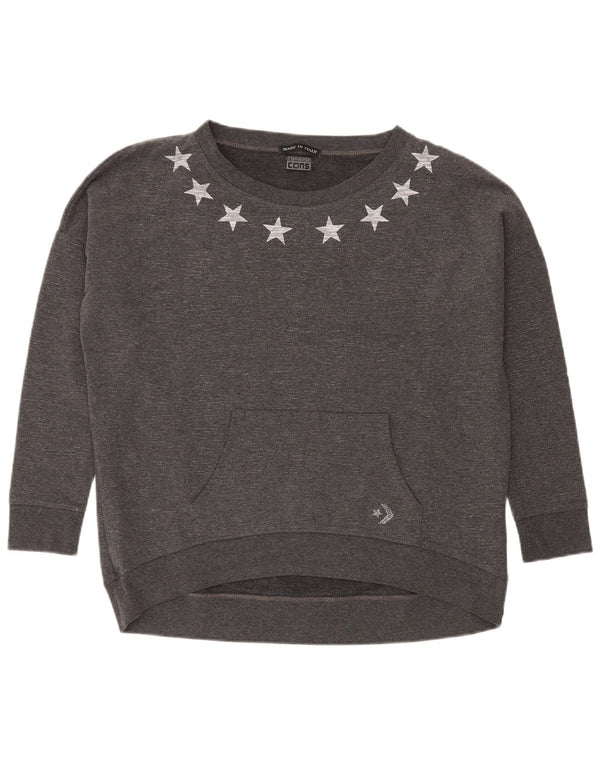Felpa grafica da donna Converse Jumper UK 12 Grigio medio chiazzato