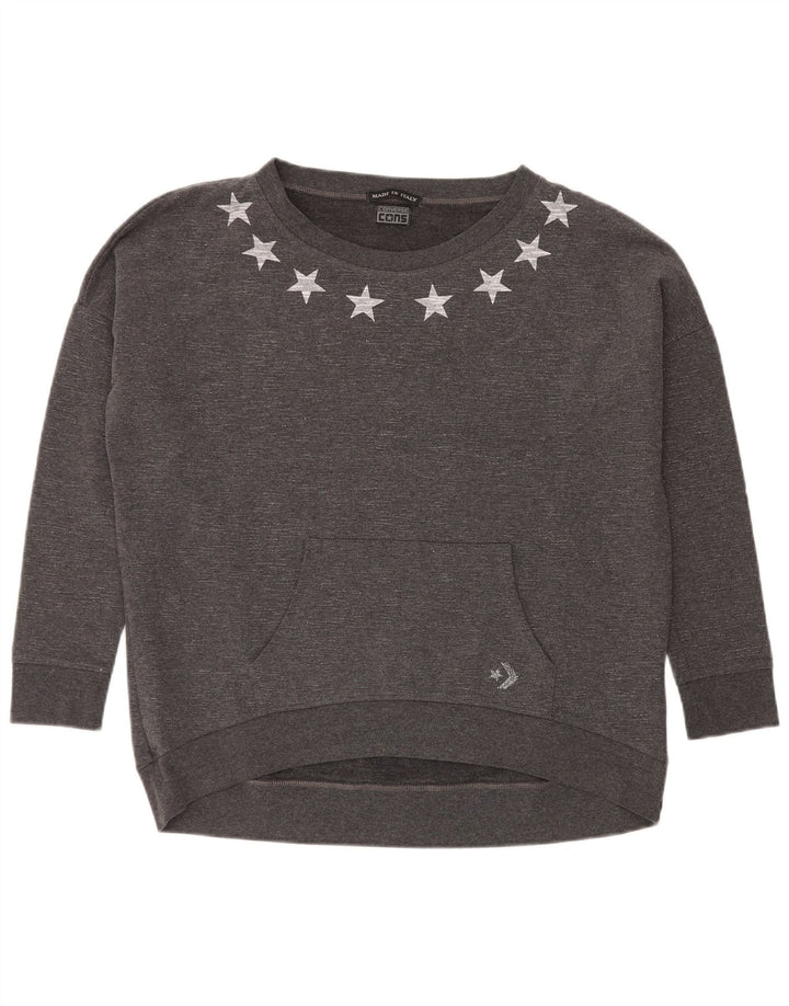 Felpa grafica da donna Converse Jumper UK 12 Grigio medio chiazzato