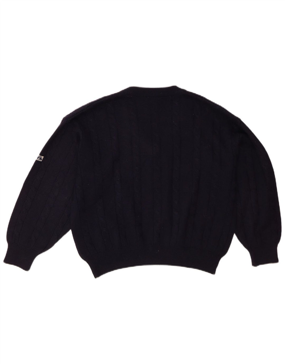 NAVIGARE Womens Oversized V-Neck Jumper Sweater UK 14 Medium Navy Blue