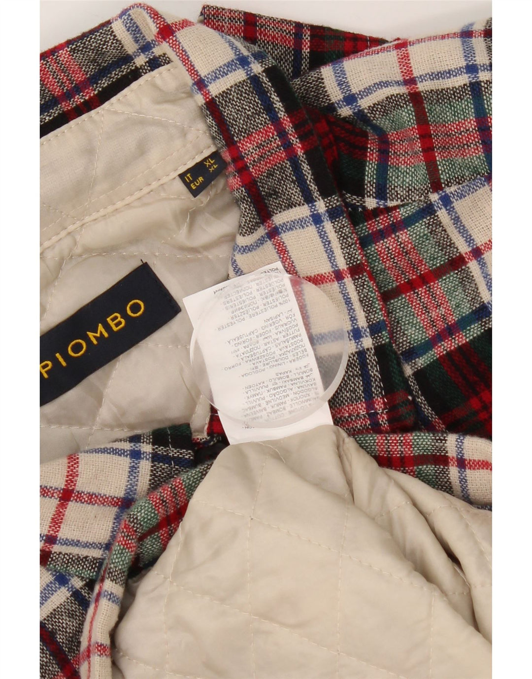 Piombo Camicia da uomo in flanella da boscaiolo XL in cotone a quadri multicolore