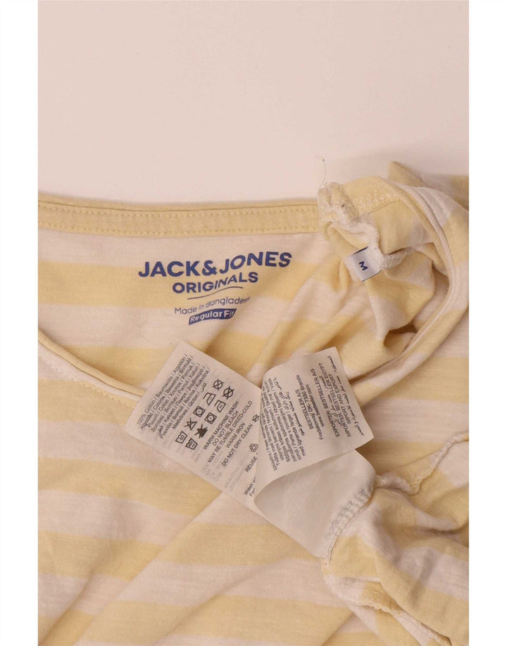 T-shirt da uomo Jack & Jones Top in cotone a righe gialle medie